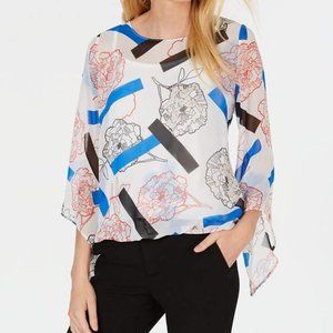 ALFANI Blue Print Angel Sleeve